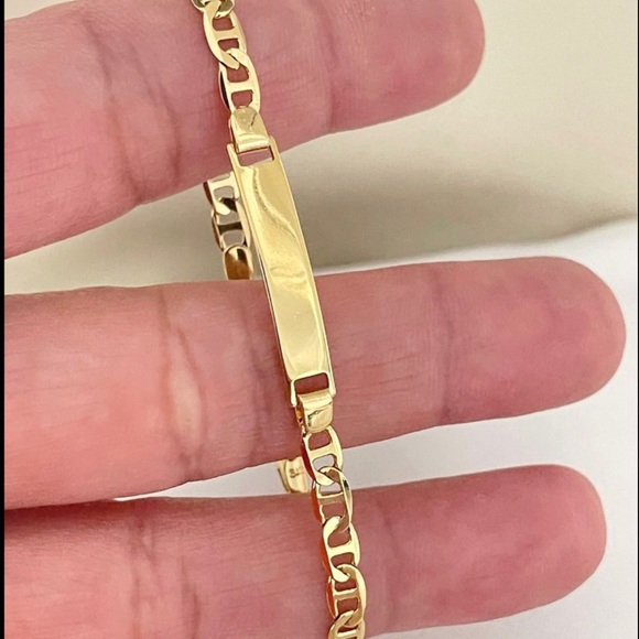 18k Gold Filled Kids ID Mariner Bracelet 6" ✨ - Picture 5 of 5